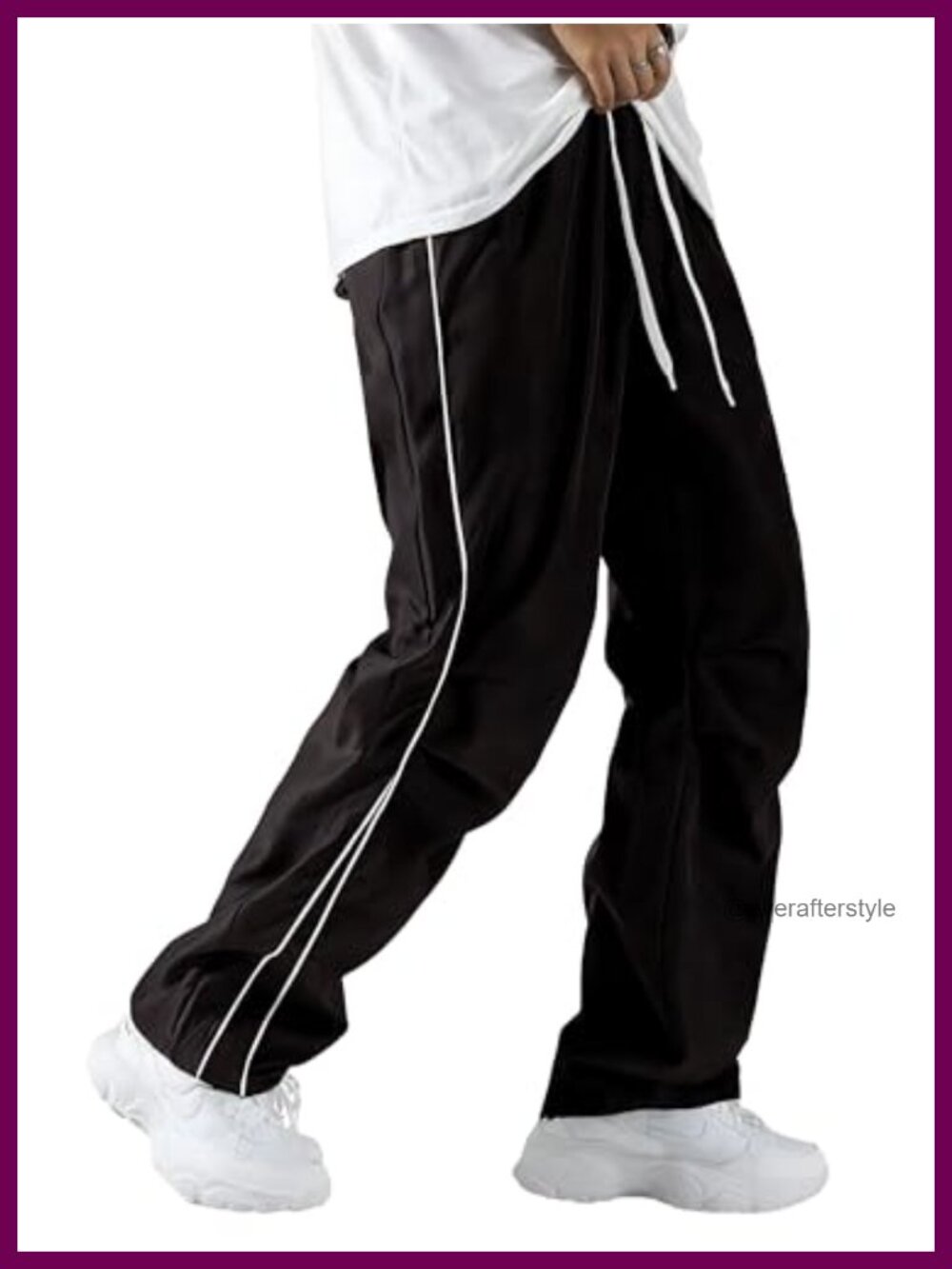 Baggy Parachute Pants Knee Pleat Wide Leg Lightweight Polyamide